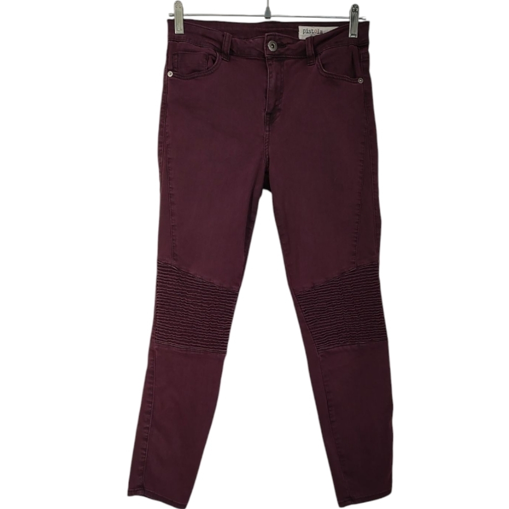 Pistola Burgundy Ridged Knee Jeans Size 29